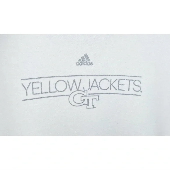 NWT Georgia Tech Yellow Jackets Gray White Wide Neck Large Adidas Sweatshirt - Picture 3 of 5